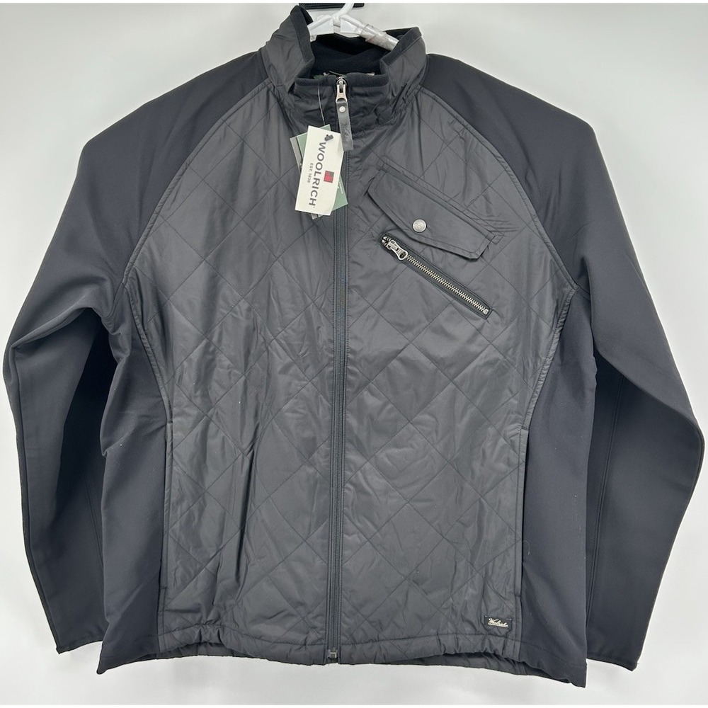 Woolrich Absolute Insulated Softshell Jacket Full Zip Black Large NWT $169‎ RT